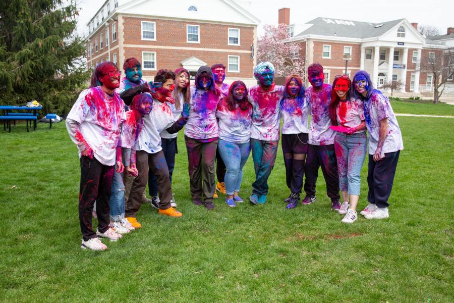 Members of Asian Pacific Students' Association honor the Holi Festival of Colors.