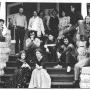 Round Table staffers on front porch of the Pumpkin House in 1973.
